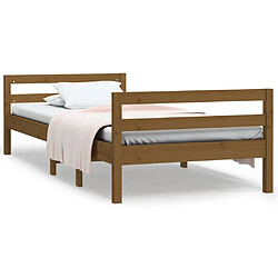 vidaXL Cadre de lit sans matelas marron miel 90x190 cm bois pin massif