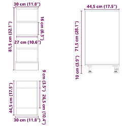 vidaXL Armoire de plancher chêne marron 30x44,5x81,5 cm pas cher