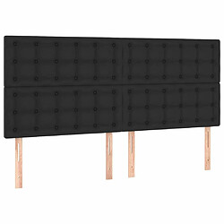 Maison Chic Lot de 4 Têtes de lit design pour chambre - Décoration de lit Noir 100x5x78/88 cm Similicuir -MN13981