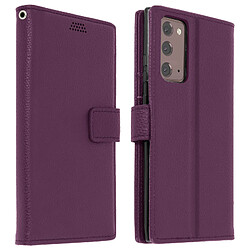 Avizar Housse Samsung Galaxy Note 20 Porte-carte Fonction Support Vidéo Dragonne Violet