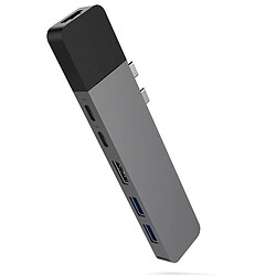 HyperDrive Net - Gris Adaptateur multiports - 2 x USB-C vers Ethernet, HDMI, Thunderbolt et USB