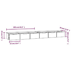 vidaXL Armoires murales 2 pcs noir 102x30x20 cm bois d'ingénierie pas cher