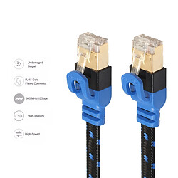 Wewoo CAT7-2 Câble LAN réseau Ethernet tressé bicolore CAT7 Flat 10 Gigabits pour routeur modemavec connecteurs RJ45 blindéslongueur 15 m