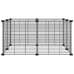 vidaXL Cage animaux de compagnie à 8 panneaux Noir 35x35 cm Acier