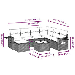 Avis Maison Chic Ensemble Tables et chaises d'extérieur 8 pcs avec coussins,Salon de jardin noir résine tressée -GKD636826