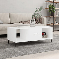 Maison Chic Table basse,Table Console Table d'appoint, Table pour salon blanc 102x50x40 cm bois d'ingénierie -MN84924