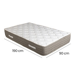 Visiodirect Matelas KIAN 90x190 cm à ressorts ensachés, en mousse haute densité, indépendance du couchage, face été/hiver, épaisseur 26cm