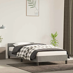 vidaXL Cadre de lit sans matelas gris clair 90x190 cm velours