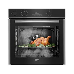 Four encastrable Pyrolyse Chaleur tournante et brassée BEKO BCBIS14300MPSE Inox - Porte froide - 72L - 59,4 cm pas cher