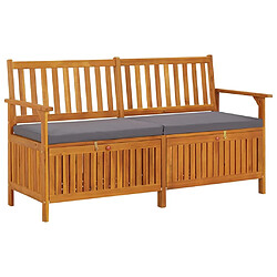 Maison Chic Banc de rangement | Meuble de rangement d'Entrée | Coffres d'Intérieur avec coussin 148 cm Bois d'acacia solide -MN48779