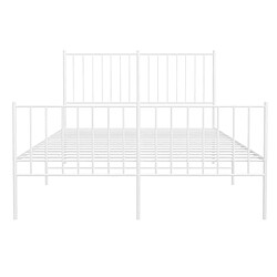 Maison Chic Lit adulte - Lit simple Cadre de lit métal avec tête de lit/pied de lit,Structure du lit Contemporain pour chambre blanc 120x200cm -MN74529 pas cher