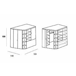 Acheter Inside 75 Armoire dressing d'angle VOLVERINE blanc / coloris chêne