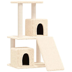 Helloshop26 Arbre à chat meuble tour grimper jouet grattage grattoir escalade plateforme avec griffoirs en sisal 82 cm crème 02_0022523