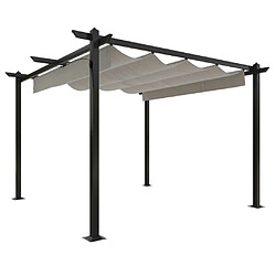 Maison Chic Tonnelle | Pergola de jardin avec toit rétractable 3x3 m Crème -GKD55801