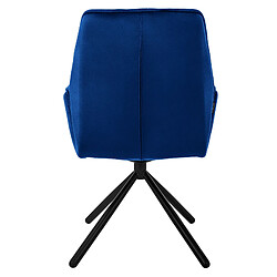 Acheter ML-Design 4 Chaises de bureau pivotante en velours siège ergonomique accoudoirs bleu foncé