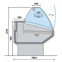 AFI COLLIN LUCY? Comptoir Réfrigéré d'Exposition Bombé & Statique - L 2000 mm - AFI Collin Lucy