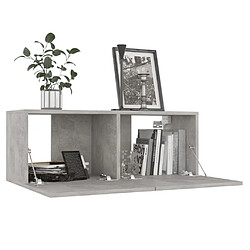 Acheter Maison Chic Meuble TV scandinave - Banc TV pour salon Gris béton 80x30x30 cm Aggloméré -MN29505