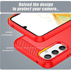 Htdmobiles Coque pour Samsung Galaxy A34 5G - housse etui silicone gel carbone + film ecran - ROUGE