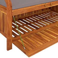 Helloshop26 Banc de jardin meuble de patio d'extérieur terrasse de rangement de jardin avec coussin 126 x 50 x 60 cm bois d'acacia 02_0011807 pas cher