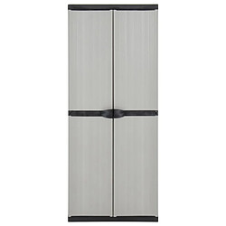 vidaXL Armoire de rangement de jardin 3 étagères Gris/noir 68x40x168cm