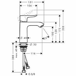 Hansgrohe 31084000 Metris 110 Mitigeur de lavabo bonde non incluse Chromé