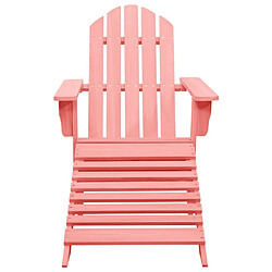 Maison Chic Chaise de jardin avec pouf - Fauteuil d'extérieur Adirondack Bois de sapin solide Rose -MN13494