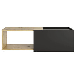 Mes Table basse 74,5x49,5x38,5 cm naturel et noir