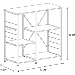 Avis The Home Deco Factory Etagère de cuisine en bois et métal Stan.