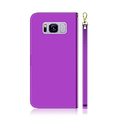 Avis Wewoo Housse Coque Etui à rabat horizontal en surface imitée pour Galaxy S8 + avec fentes cartes et porte-cartes ainsi que portefeuille et lanière violet