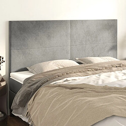 vidaXL Têtes de lit 4 pcs Gris clair 100x5x78/88 cm Velours