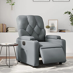 Maison Chic Fauteuil Relax pour salon, Fauteuil inclinable électrique Gris Similicuir -GKD55457