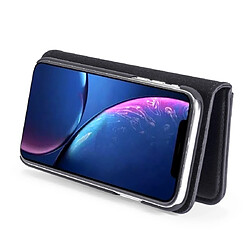 Wewoo Coque Etui en cuir magnétique amovible avec support et fentes pour cartes et portefeuille iPhone 11 Noir pas cher