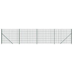 vidaXL Clôture en treillis métallique avec bride vert 1,6x10 m