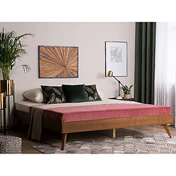 Beliani Lit double en bois foncé 140 x 200 cm BERRIC