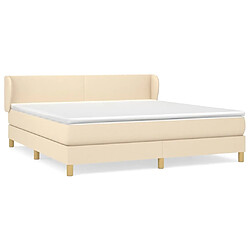 Maison Chic Lit adulte- Lit + matelas,Sommier à lattes de lit avec matelas Crème 180x200 cm Tissu -GKD32448