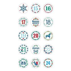 Artemio Stickers ronds Calendrier de l'Avent Folk