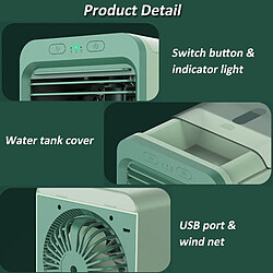 Acheter Universal Ventilateur de refroidissement d'air mini climatiseur de bureau avec ventilateur de refroidissement d'eau USB portable humidificateur purificateur multifonction été |