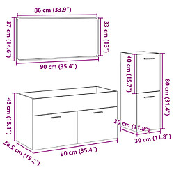 vidaXL Ensemble de meubles de salle de bain 3 pcs chêne sonoma pas cher