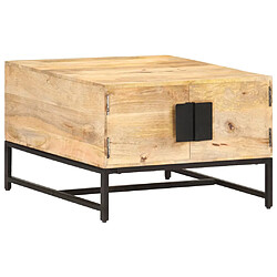 vidaXL Table basse 67x67x45 cm Bois de manguier massif