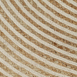 Avis Decoshop26 Tapis fait à la main Jute avec design de spirale Blanc 150 cm DEC023513