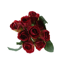 Main attachée 9 têtes roses artificielles bouquet de simulation décoration florale vin pas cher