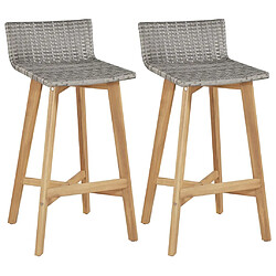 vidaXL Tabourets de bar lot de 2 bois d'acacia solide