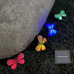 Papillon Lumières solaires Décor de jardin extérieur 6,5 pieds 4LED Multicolore étanche pour jardin Pelouse Patio Cour Paysage Voie