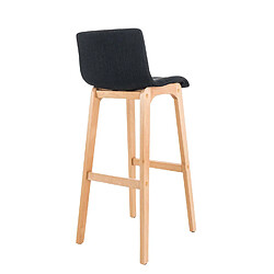 Acheter Decoshop26 Tabouret de bar x1 avec repose-pieds structure de 4 pieds en bois assise en tissu noir 10_0004975