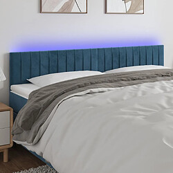 Maison Chic Tête de lit scandinave à LED,meuble de chambre Bleu foncé 180x5x78/88 cm Velours -MN16014