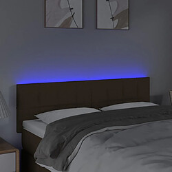 Avis Maison Chic Tête de lit moderne à LED lumineuse pour chambre - Décoration de lit Marron Foncé 144x5x78/88 cm Tissu -MN90110