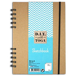 TOGA Carnet à dessin 80 pages blanches 128 g/m² avec spirale 15 x 21 cm