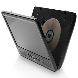 Lenco Lecteur DVD portable 2 x 10" avec USB/carte SD, pile intégrée, deux casques et deux supports DVP-1045 Noir pas cher