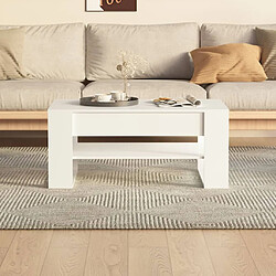 Maison Chic Table basse,Table Console Table d'appoint, Table pour salon Blanc 102x55x45 cm Bois d'ingénierie -MN14592 pas cher