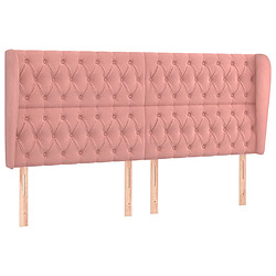 Maison Chic Tête de lit scandinave avec oreilles,meuble de chambre Rose 203x23x118/128 cm Velours -MN77797